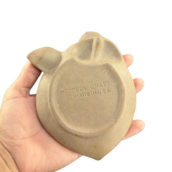 Vintage Pottery Craft Pryland USA Cat W Tie Trinket Dish Plate Hand Made Ceramic - Picture 6 of 10